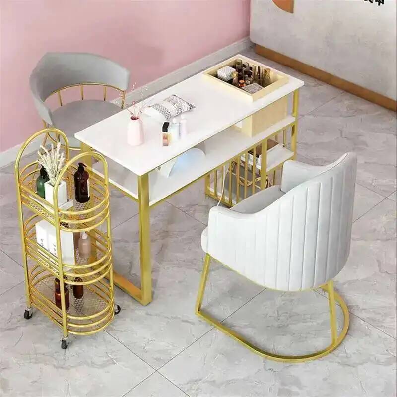 Z. A. Furniture - Стол-стул, современный минималистичный и мраморный маникюрный