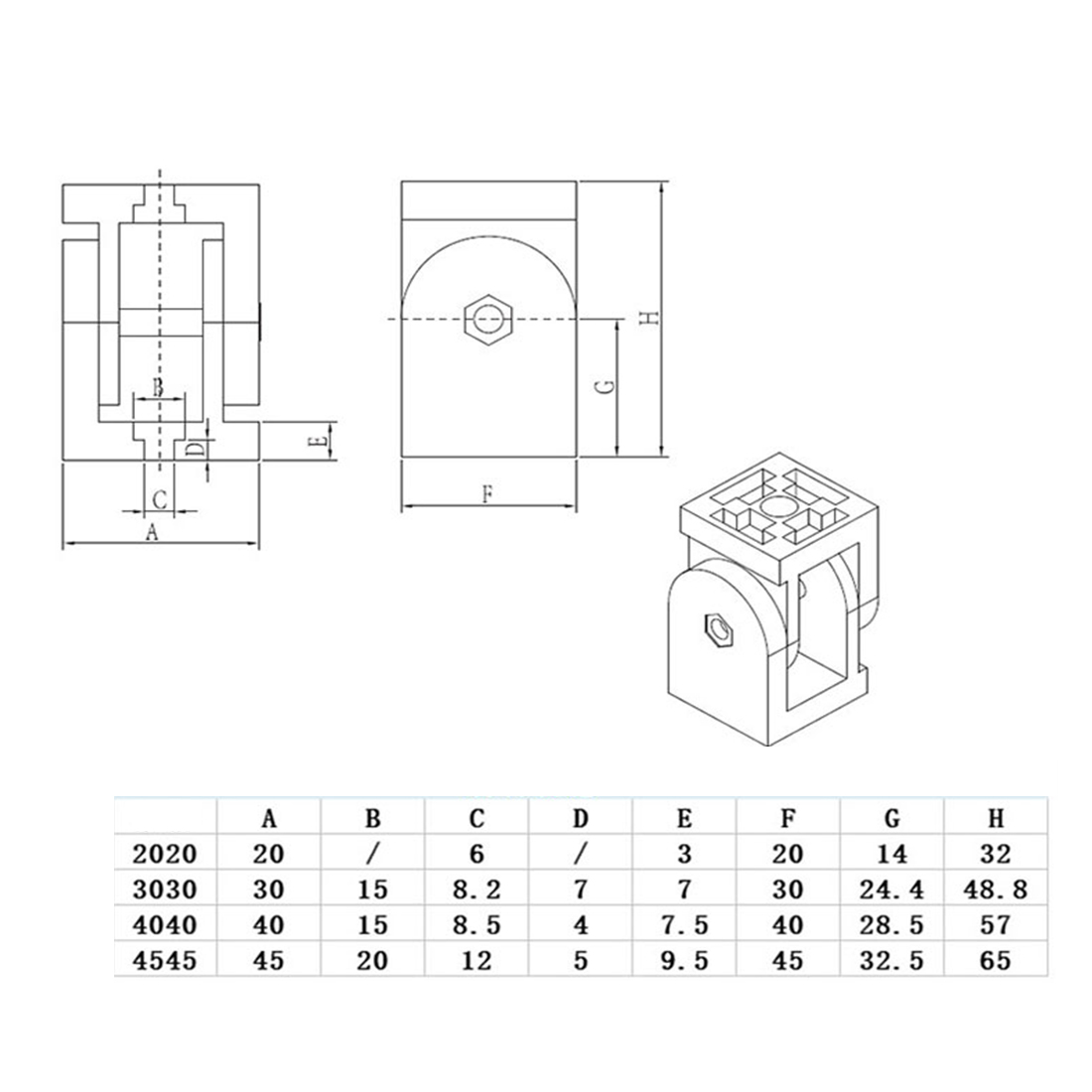 1 шт. 2020/3030/4040/4545 цинк – обзор и цена Joint Connector Bracket